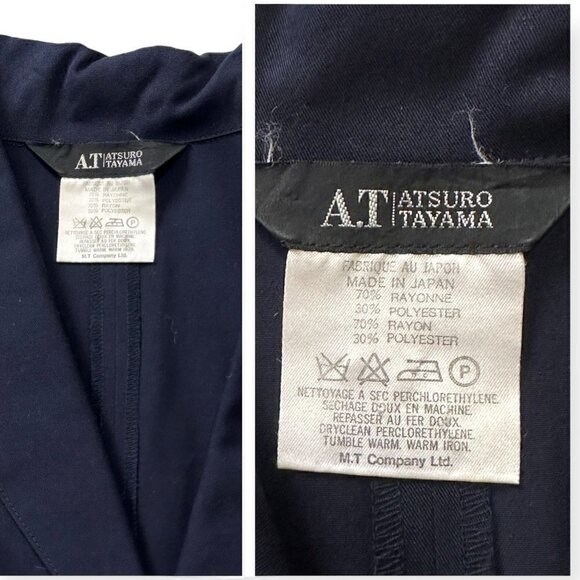 Vintage AT/Atsuro Tayama Blue A line Short Sleeve Midi Dress, From 90s, One Size - Picture 3 of 15